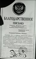 Благодарственное письмо ДДЮ Болотнинского райна Новосибирской области 
